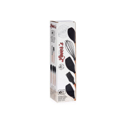 SET 5 UTENSILI CUCINA SILICONE MANICO LEGNO FAGGIO