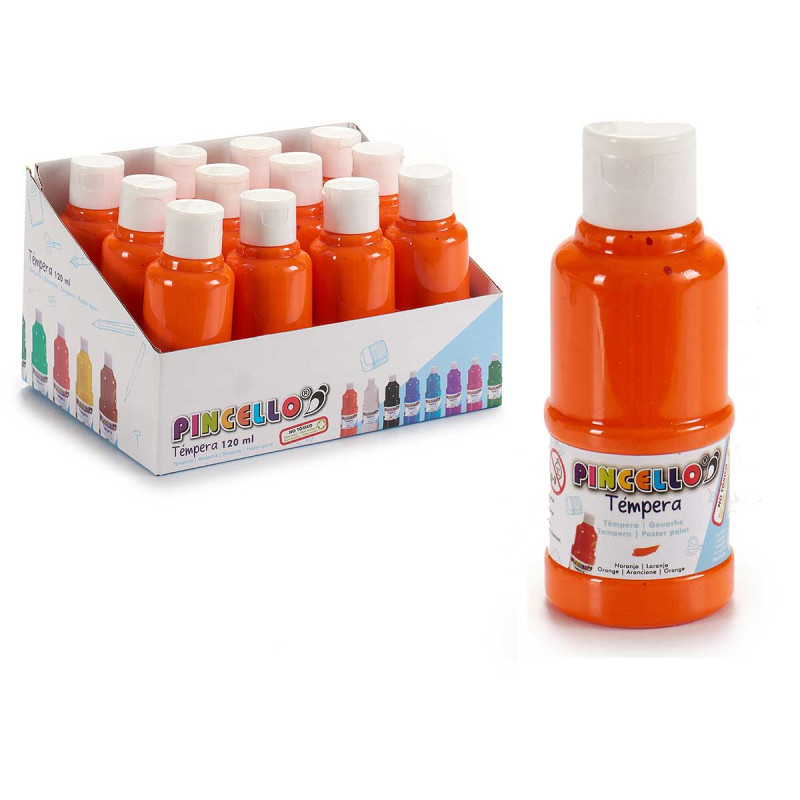 BOTE PINTURA TEMPERA 120 ML NARANJA