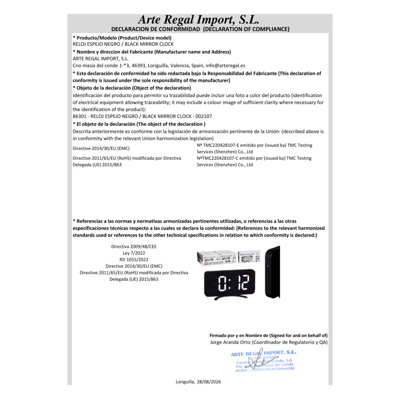 REVEIL MIROIR NOIR
