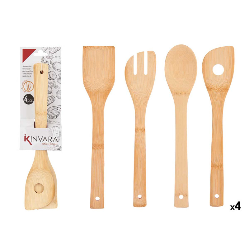 SET 4 USTENSILES DE CUISINE EN BAMBOU