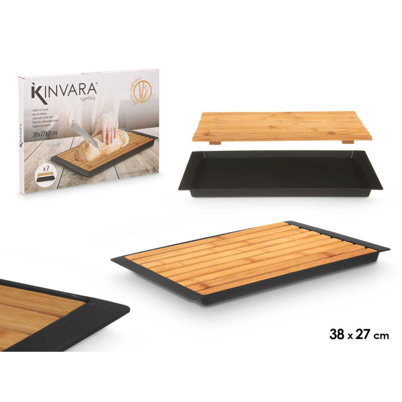 TABUA PARA CORTAR PAO PRETA 38X27CM