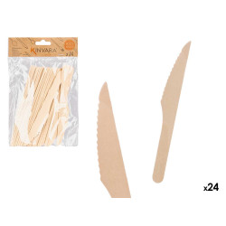 SET 24 WOODEN KNIVES