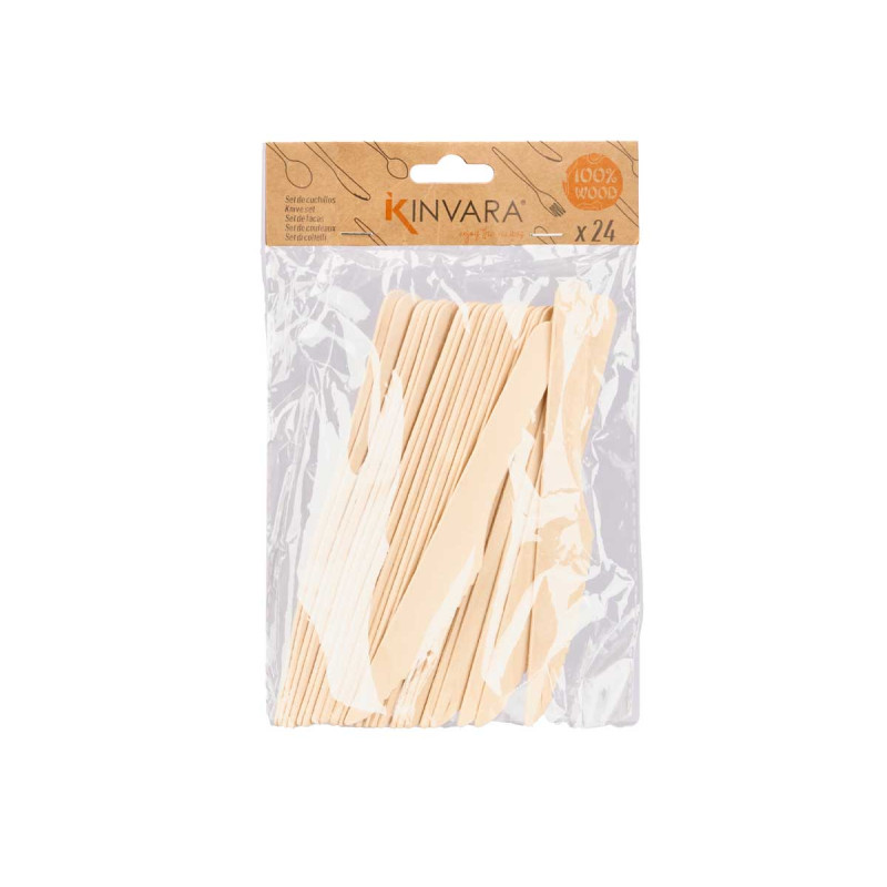 SET 24 WOODEN KNIVES