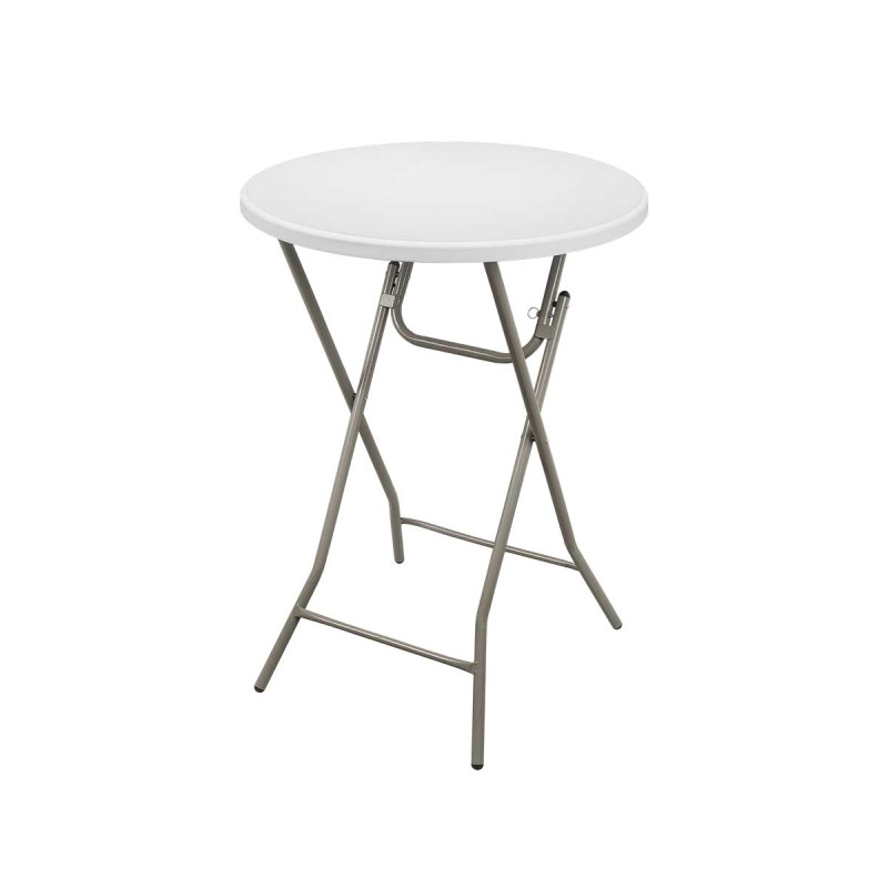 TABLE PLIANTE BLANCHE RONDE 80X80X110CM