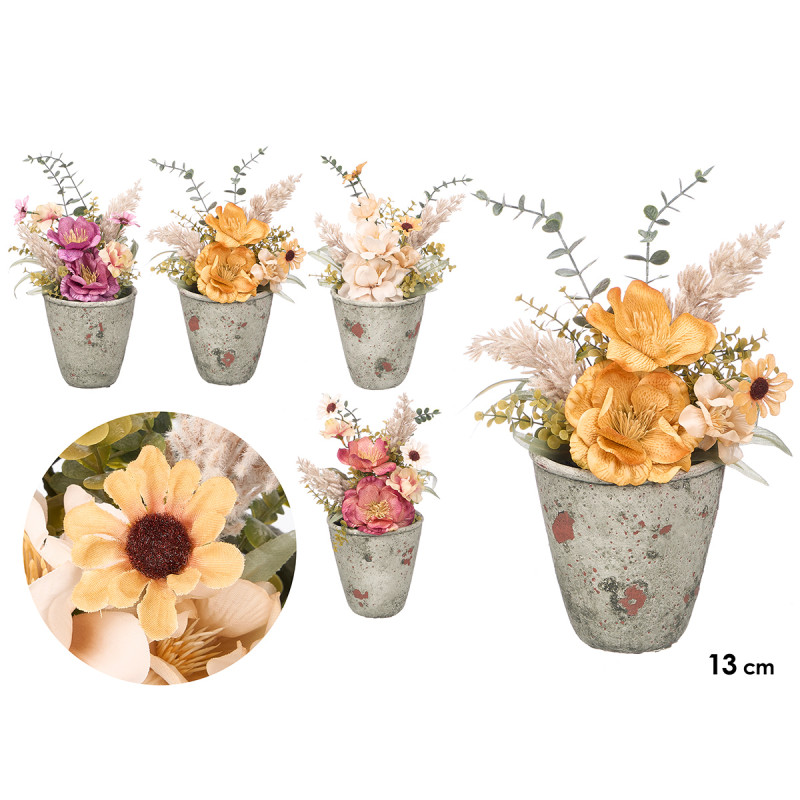 FLOWER VASE PLANTER WITHOUT HANDLES ASSORTED 4 COL