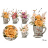 SMALL FLOWER POT CUP & SAUCER SET ASSORTED 4 COLOR