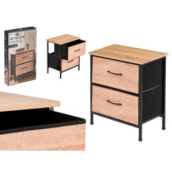 MEUBLE 2 TIROIRS EFFET BOIS