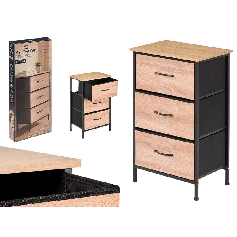 MEUBLE 3 TIROIRS EFFET BOIS