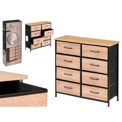 MEUBLE 8 TIROIRS EFFET BOIS