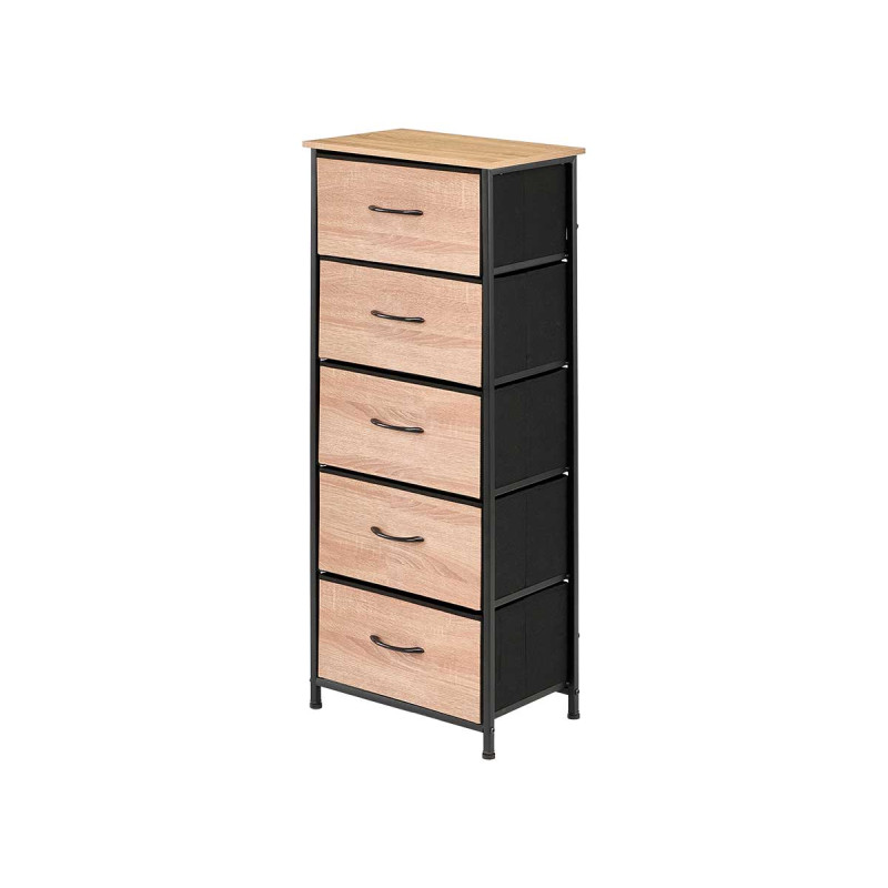 MEUBLE 5 TIROIRS EFFET BOIS