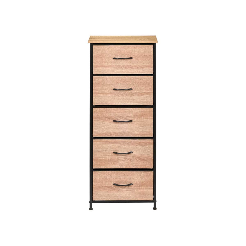 MEUBLE 5 TIROIRS EFFET BOIS