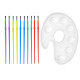 SET 10 PENNELLI E PALETTA PITTURE