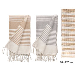MULTIUSAGES RAYURES ASSORTIES 2 COULEURS 90X170CM