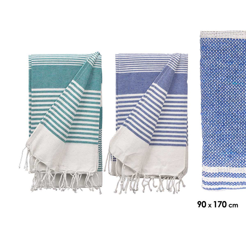 SARONG A RIGHE ASSORTITO 2 COL 90X170CM