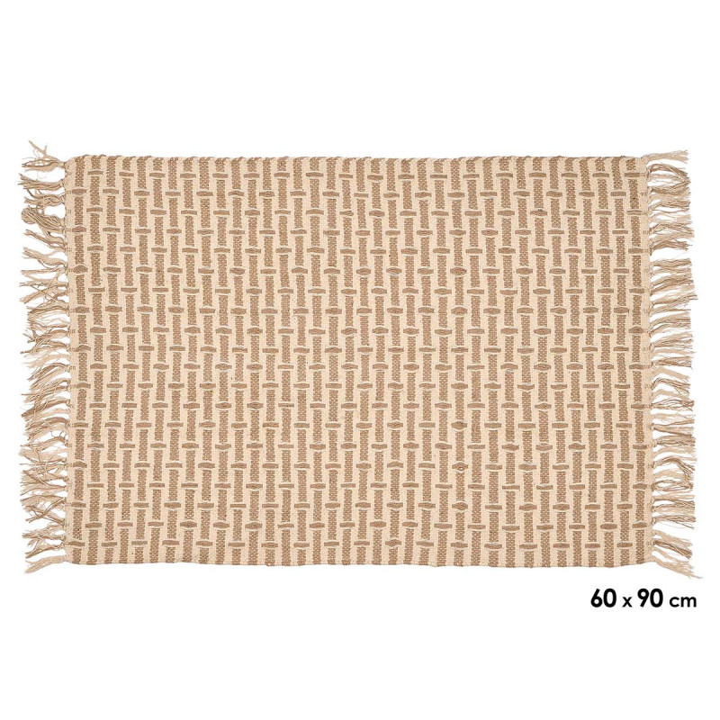 TAPPETO COTONE A RIGHE MARRONE NATURALE 60X90CM