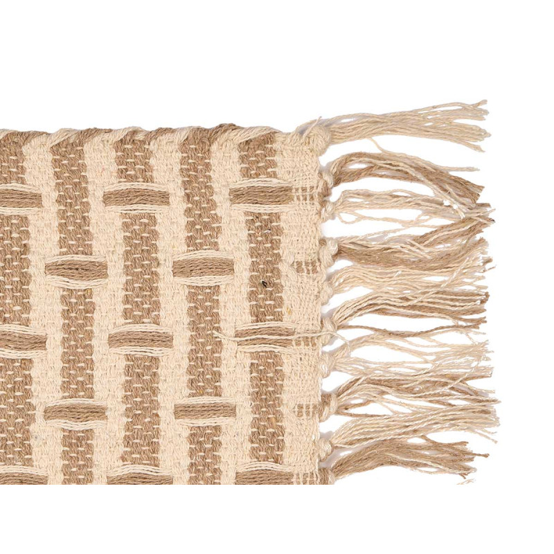 TAPPETO COTONE A RIGHE MARRONE NATURALE 60X90CM