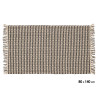 TAPPETO COTONE A RIGHE NATURALE NERO 80X140CM
