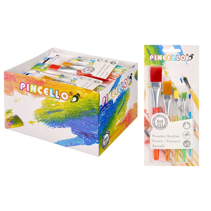 CONJ 5 PINCEIS PINTURA SORT TAMANHOS
