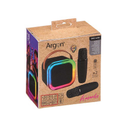 SET KARAOKE ALTOPARLANTE 2 MICROFONI NERO