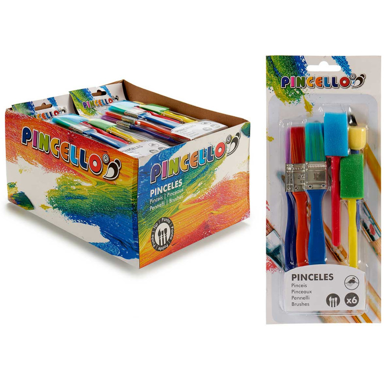 SET 6 PAINT BRUSHES AND SPONGES