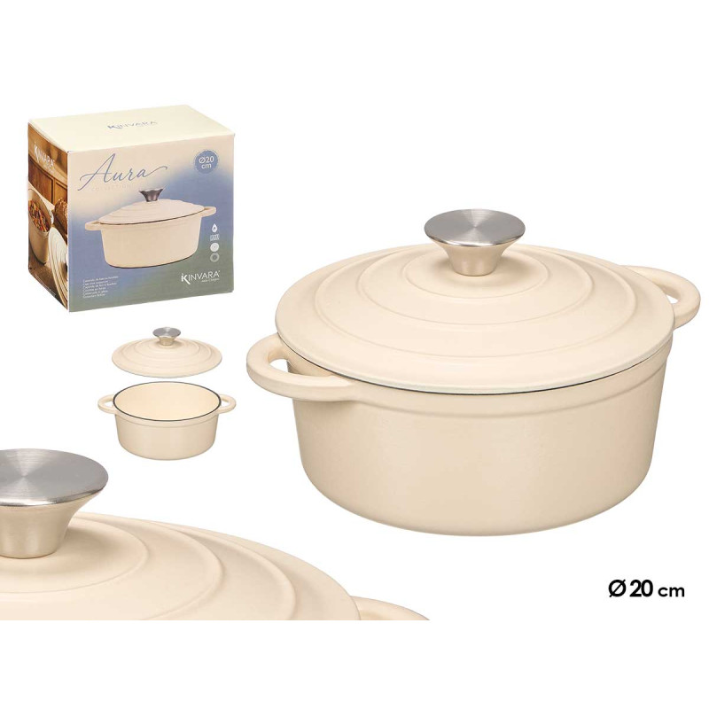 CASSERUOLA GHISA BEIGE 20CM