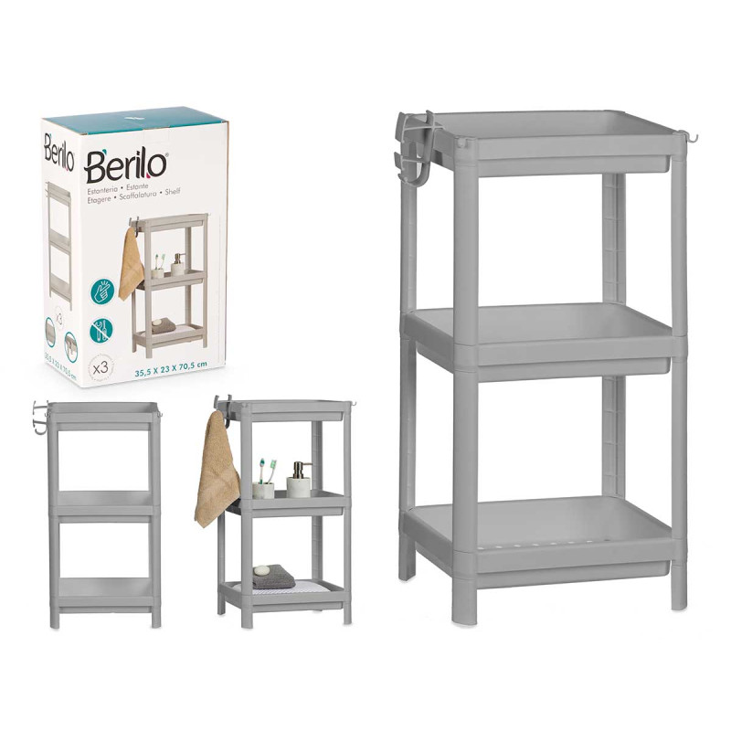 70.5CM WHITE 3 TIER STORAGE RACK 