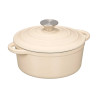BEIGE CAST IRON CASSEROLE POT 20CM