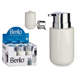CERAMIC SOAP DISPENSER WIDE WHITE