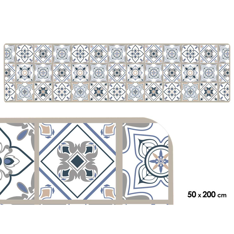ALFOMBRA COCINA ESTAMPADO AZULEJOS 50X200CM