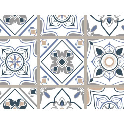 TAPETE COZINHA PADRÃO AZULEJO 50X200CM