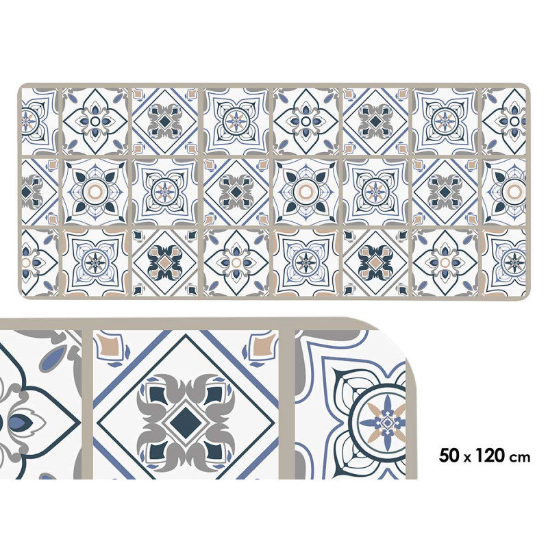 TAPIS CUISINE IMPRIMÉ CARREAUX 50X120CM