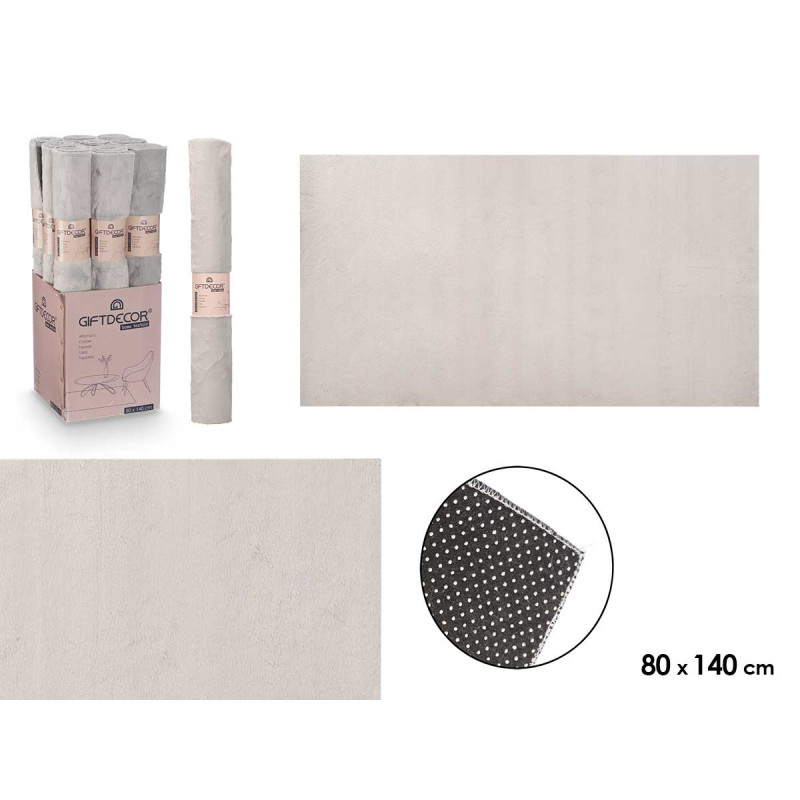 TAPPETO SOFT GRIGIO CHIARO 80X140CM