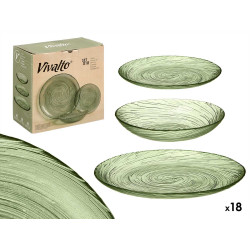 STOVIGLIE VETRO 18 PZ VERDE
