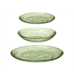 STOVIGLIE VETRO 18 PZ VERDE