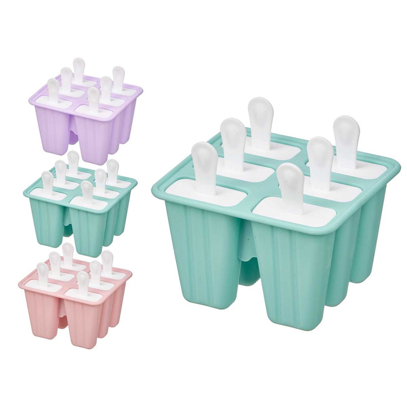 POPSICLE MOLD 6 PCS ASRT 3 COL