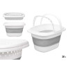 PANIER PLIABLE OVALE POIGNÉES BLANC GRIS 20L