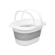 OVAL FOLDABLE BASKET HANDLES WHITE GREY 20L