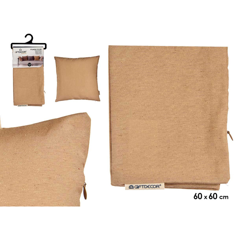 FEDERA CUSCINO CERNIERA 60X60CM BEIGE