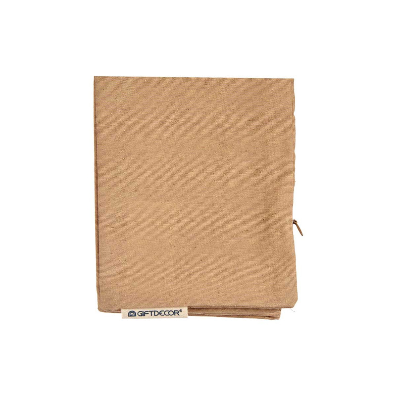 CAPA ALMOFADA COM FECHO 60X60CM BEGE 