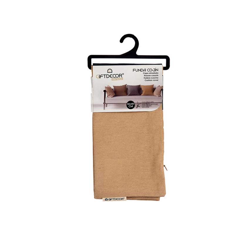 FEDERA CUSCINO CERNIERA 60X60CM BEIGE