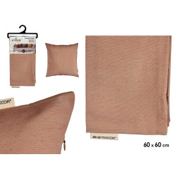 CAPA ALMOFADA COM FECHO 60X60CM CASTANHA