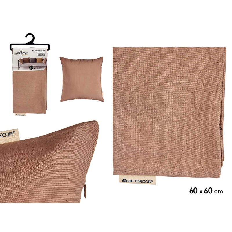 FUNDA COJIN CREMALLERA 60X60 MARRON