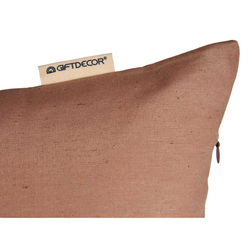 HOUSSE OREILLER FERMETURE ECLAIR 60X60 MARRON