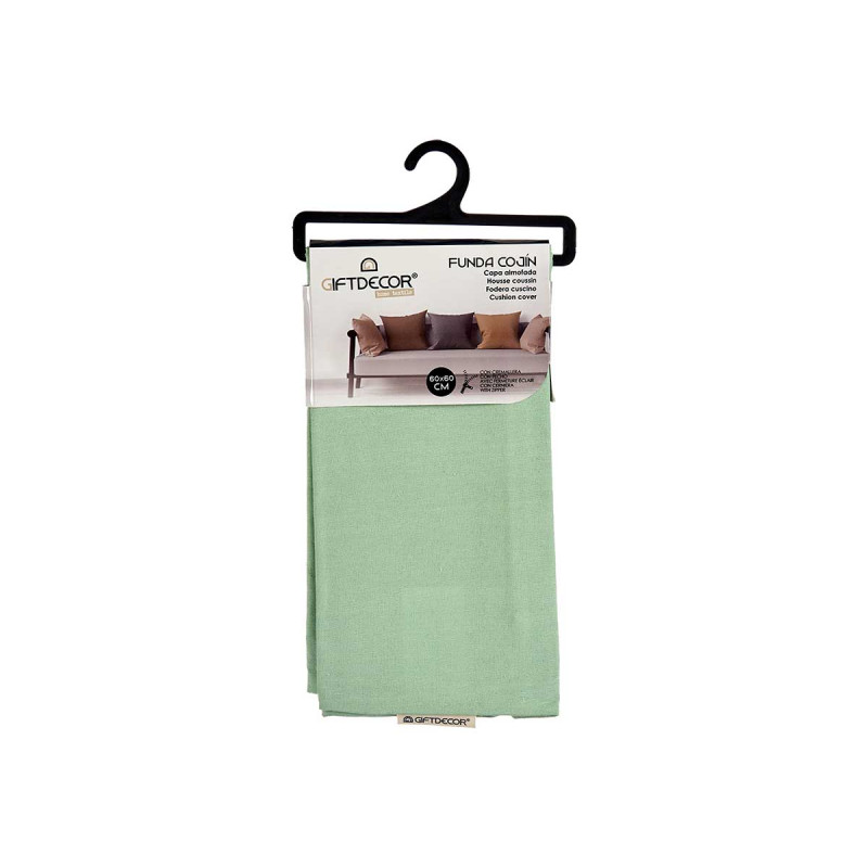 60X60CM PILLOW CASE WITH ZIP GREEN 