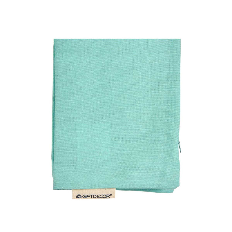 HOUSSE OREILLER FERMETURE ECLAIR 60X60 TURQUOISE 