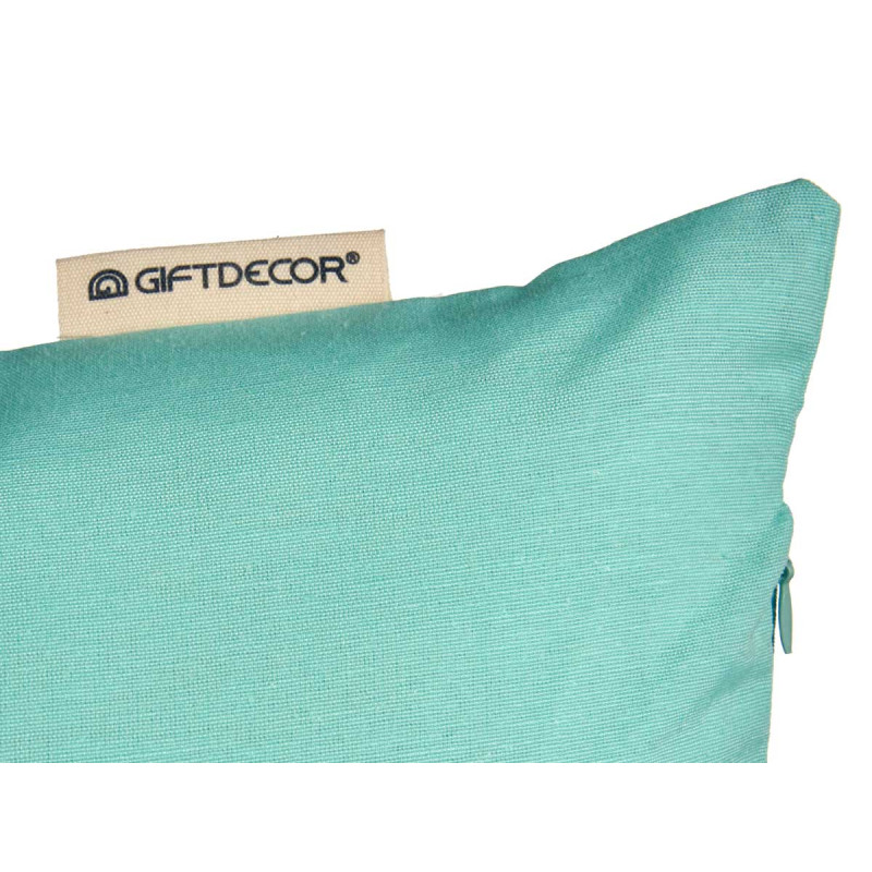 HOUSSE OREILLER FERMETURE ECLAIR 60X60 TURQUOISE 