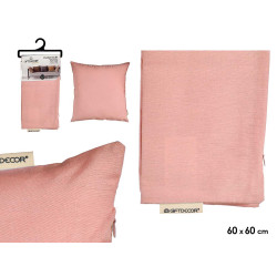 FEDERA CUSCINO CERNIERA 60X60CM ROSA