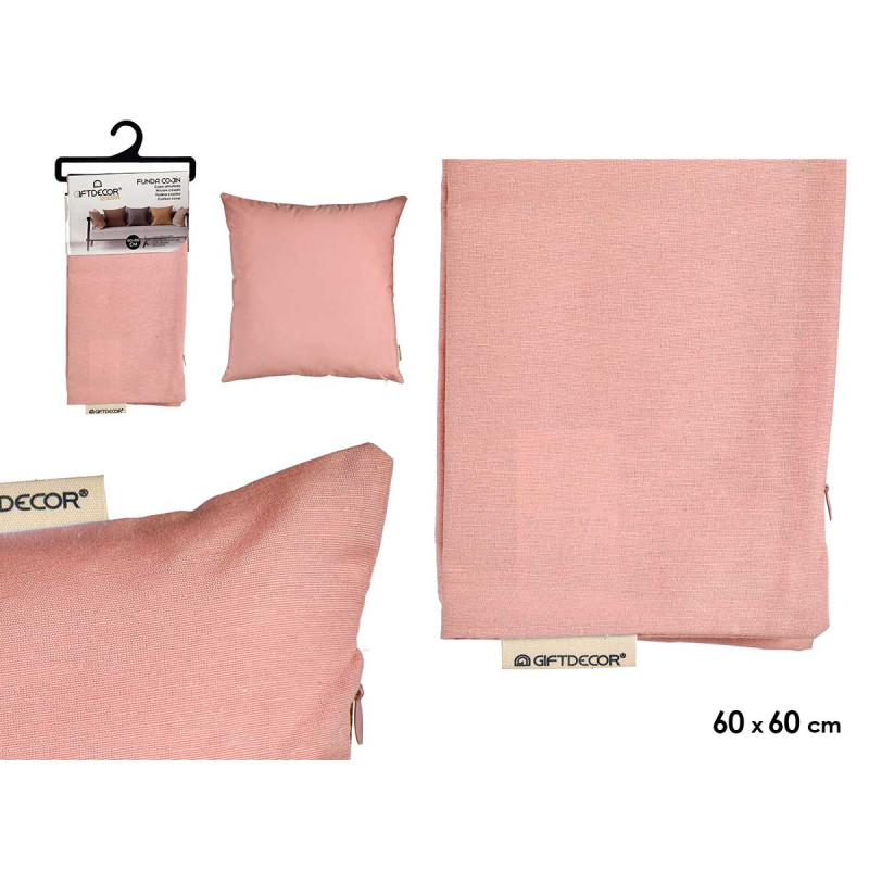 FEDERA CUSCINO CERNIERA 60X60CM ROSA