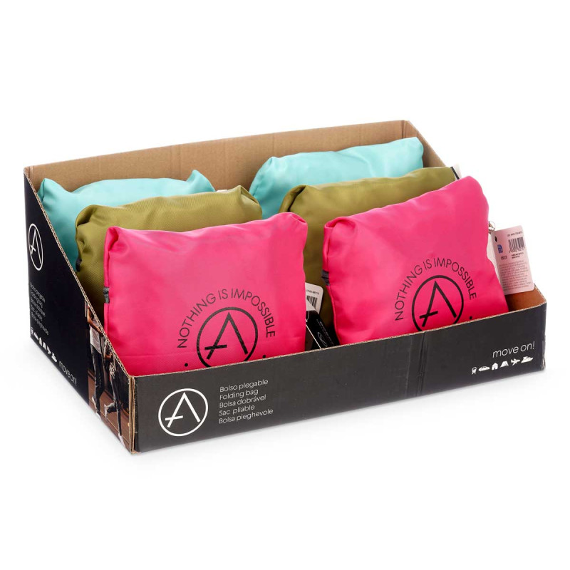LIGHT FOLDING BAG ASSORT 3 COLOURS