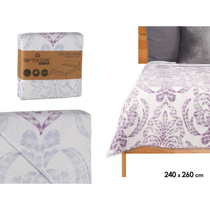 TRAPUNTA LETTO 240X260 DAMASCADO REVERSIBILE